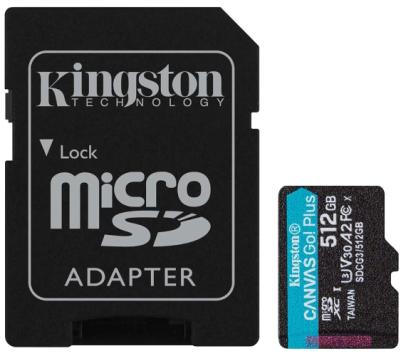 KINGSTON 512GB microSDXC Canvas Go! Plus s adaptérom